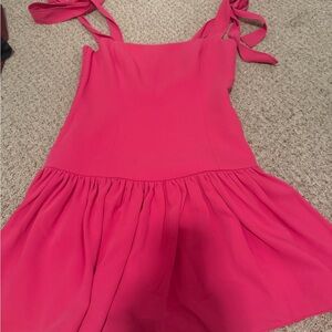 Amanda Uprichard Hot Pink Smocked Sundress